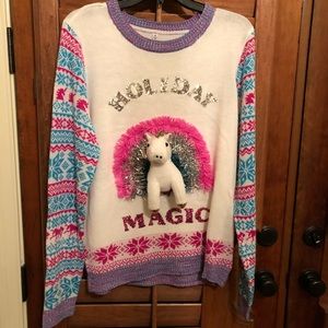 Holiday Magic Unicorn Sweater NWT